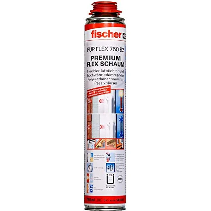Fischer Premium FLEX Montageschaum Herstellerfarbe Creme 543453 750ml – Bild 1