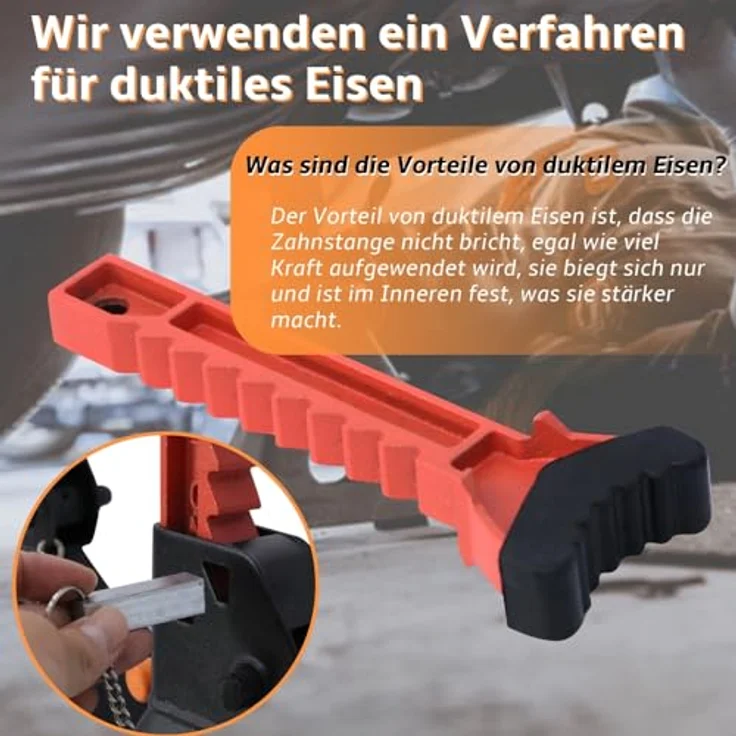 Melko 2× Unterstellbock 6 t, höhenverstellbares Wagenheber Stützbock Set 6000 kg, rot/schwarz – Bild 3