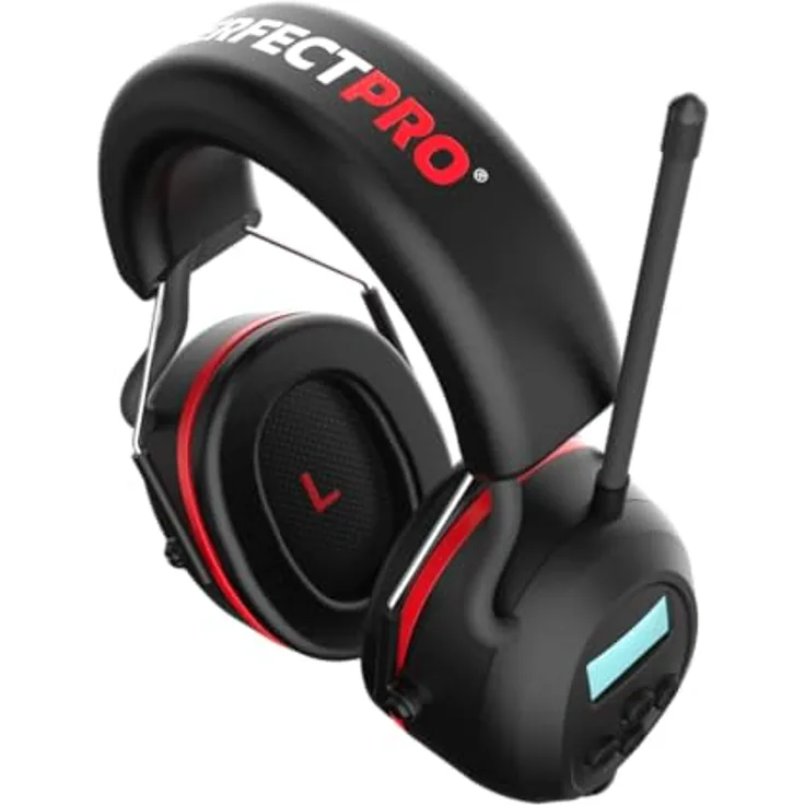 PerfectPro Earmuffs H-40, Gehörschutz mit DAB+/FM-Tuner, Bluetooth 5.3, 31 dB Geräuschreduzierung, USB-C, schwarz