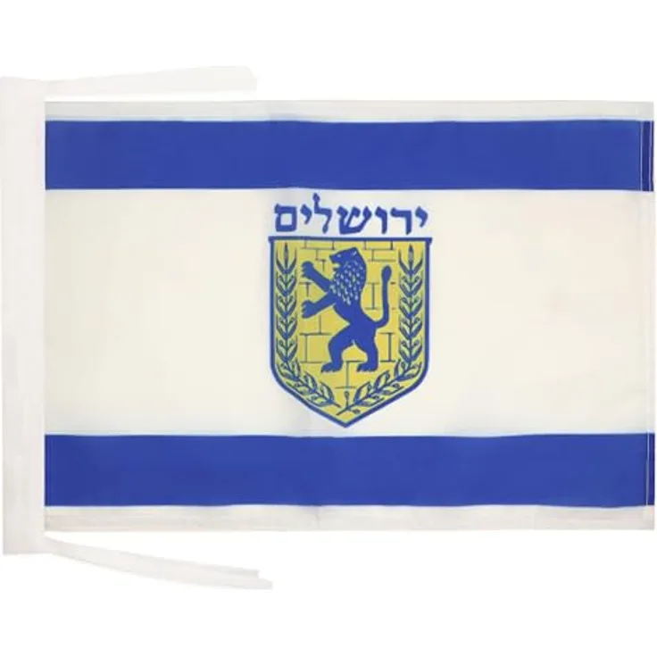 AZ FLAG Flagge Jerusalem 45x30 cm, Polyester 100D mit verstärkten Ecken und Kordeln für Innen & Außen
