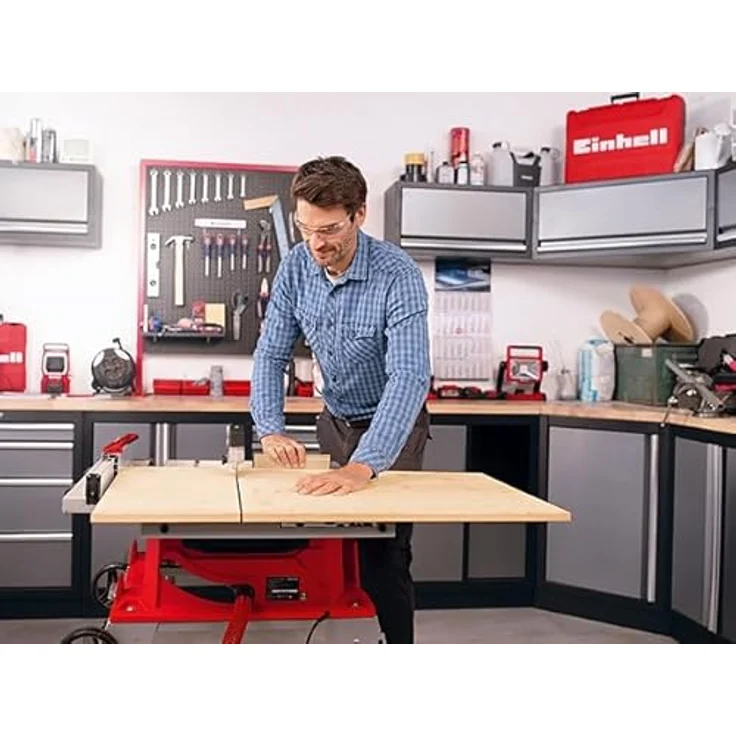 Einhell Tischkreissäge TE-CC 250 UF (max. 2000 W, 250 x ¸30 mm Sägeblatt, 0-78 mm Schnitthöhe, Softstart, faltbar, Parallel- und Quer--Winkelanschlag) – Bild 2