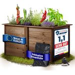 RELLINGER® Hochbeet Holz [OPTIMALER Schutz VOR SCHÄDLINGEN] - inkl. Innenfolie - Hochbeete für Garten aus FSC® zertifiziertem Holz - Hochbeet (Braun)