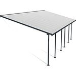 Canopia by Palram Terrassenüberdachung Alu Feria 4X8.50 Polycarbonat Hohlkammerplatten Pergola 850 x 385 cm Grau zur Überdachung ihrer Terrasse