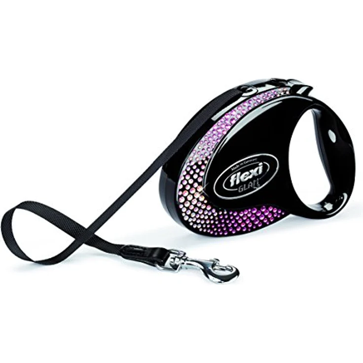 Flexi Glam Composition with Swarovski crystals M - Hund Rückziehbare Leine - 5 m - Schwarz (M, Hund, Allgemein), Halsband + Leine – Bild 1