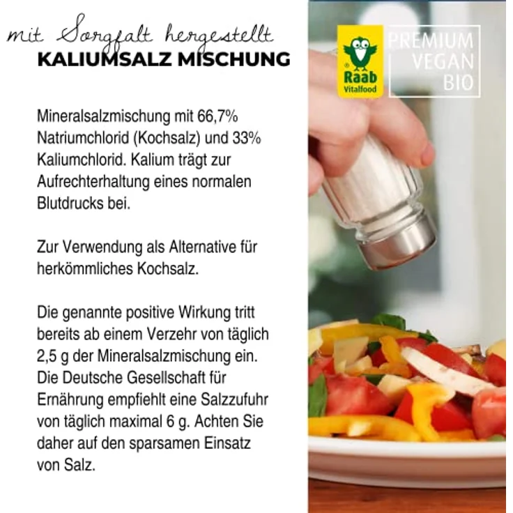 Raab Vitalfood Blutdruck Salz natriumreduziert, 1000g – Bild 5