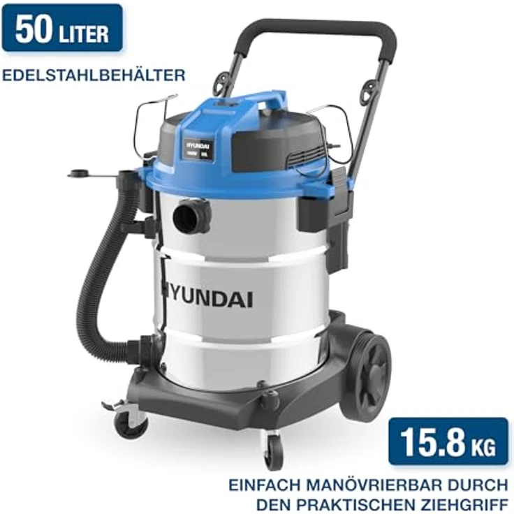 Hyundai Nass- / Trockensauger VCWD1650E, 1600 W, 50l, Edelstahltank, Gebläsefunktion – Bild 3