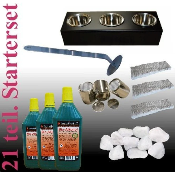 Kaminbau Mierzwa Ethanol- und Gelkamin Modell Madrid Premium Inclusive 21 teiligem Zubehör – Rahmen aus Fichtenholz oder MDF, Made in Germany, Schwarz – Bild 3