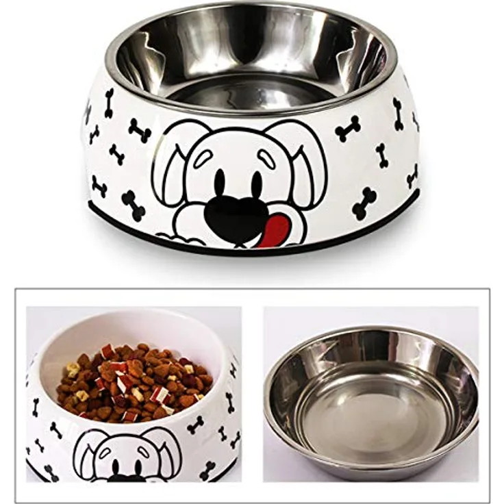 Hund Fressnapf, Futternapf rutschfest | für kleine & mittelgroße Hunde | Futternapf Katze | Hunde-Napf Hund | Katzen-Napf Edelstahl-Napf | Kunststoff (Large,Hund)