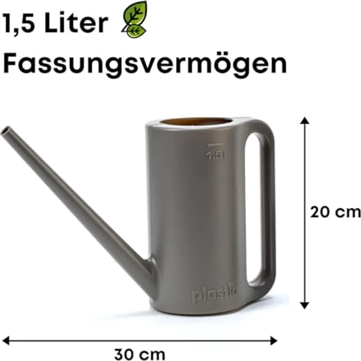 Plastia - Gießkanne Medusa für Zimmer Pflanzen Design klein für Drinnen Kunststoff 1,8 L anthrazit – Bild 4