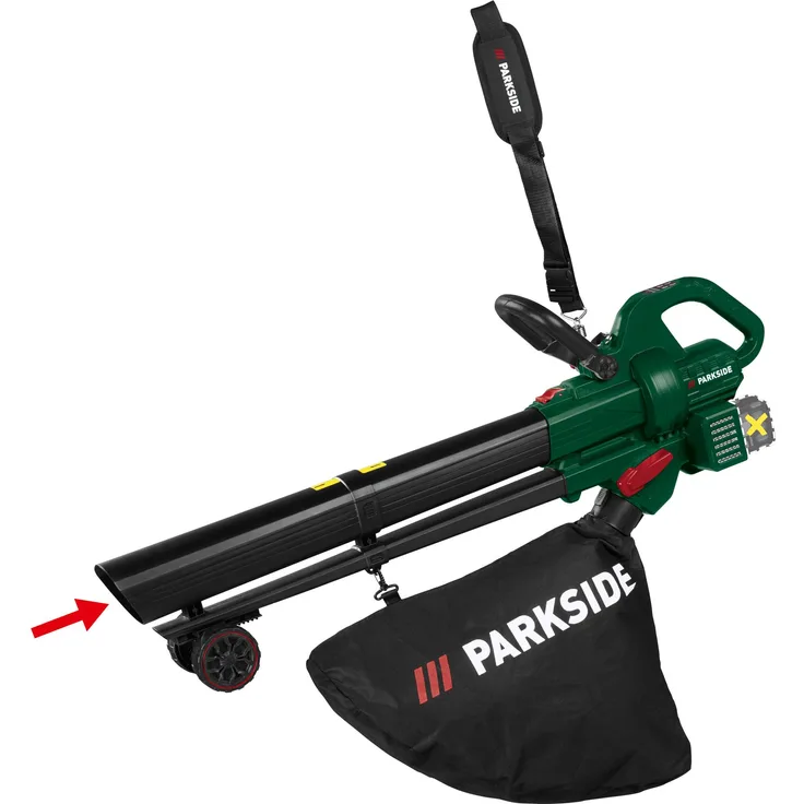 PARKSIDE® 40 V Akku-Laubsauger/-bläser »PALSB A1«, leistungsstark mit Häckselfunktion und 6-stufiger Drehzahlregulierung, ohne Akkus – ohne Ladegerät