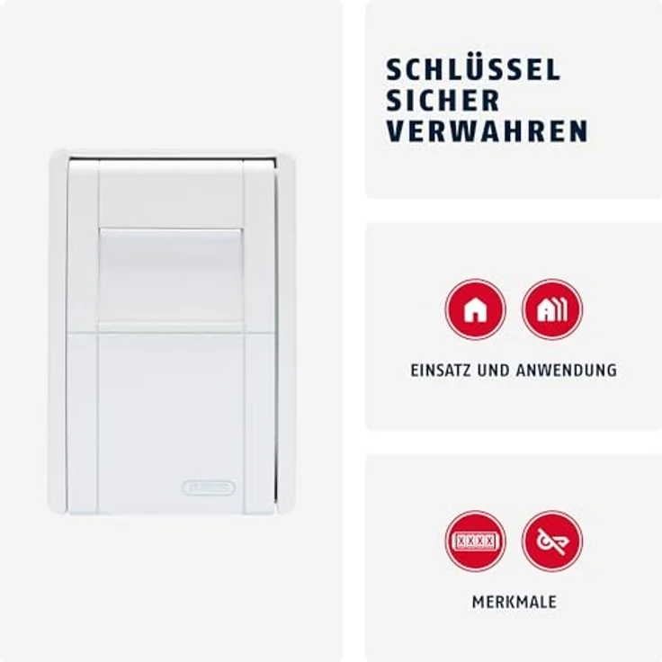 ABUS KeyGarage 787, Schlüsselbox zur Wandmontage mit 4-stelligem Zahlencode, Weiß, für bis zu 20 Schlüssel oder 14 Plastikkarten – Bild 2
