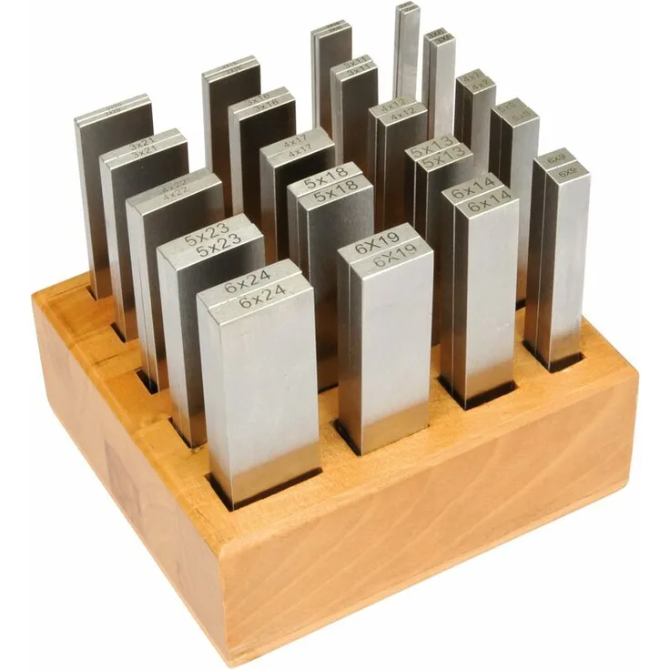 Elmag Parallel Unterlegplatten Satz 40 tlg. 100X2/3/4/5/6 mm