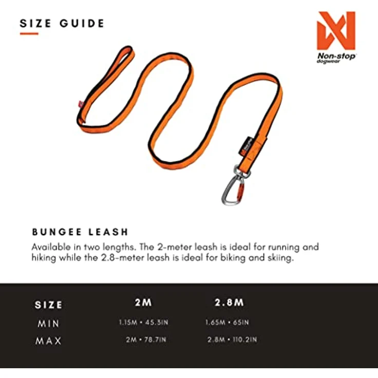 Non-stop dogwear Bungee Leash Parent Item (2.8 m / 23 mm) in schwarz – Bild 2
