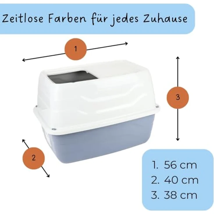 GarPet Katzentoilette 2x Hop In Katzenklo oben einstieg Katzentoilette Top Entry Doppelpack, Hellblau/Weiß kombiniert – Bild 2