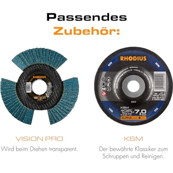 Rhodius RHODIUS XT38 | 25 Stück Ø 125 mm x 1,0 mm | Trennscheibe Metall | Made in Germany | für Winkelschleifer, INOX, Edelstahl, Stahl – Bild 5