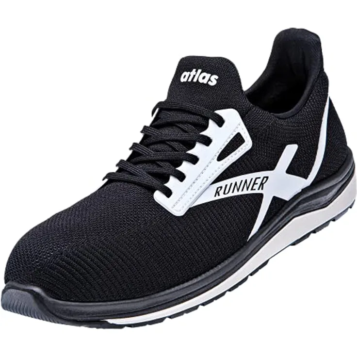 Atlas Schuhe Atlas Runner 25 DEEP BLACK, Sicherheitsschuh mit LIGHT KNIT Obermaterial und RUN-3 Sohlenkomplex, schwarz