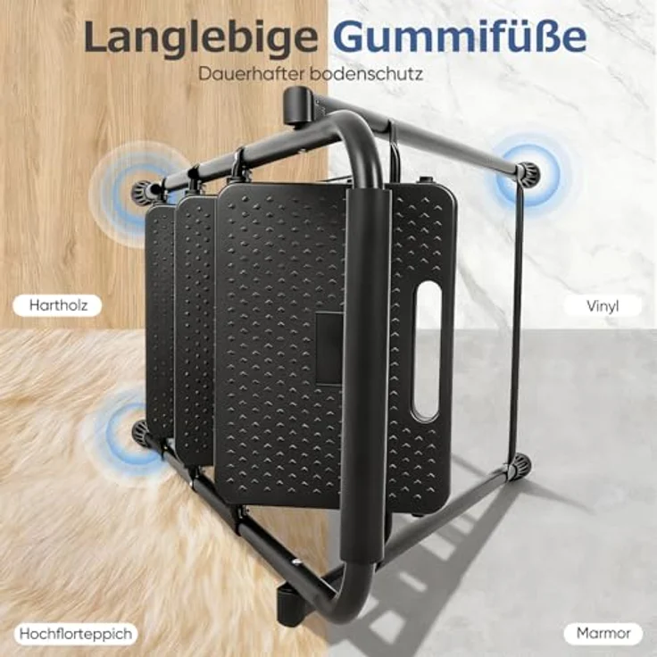 Sekey Trittleiter Klapptritt Faltbar 3 Stufen mit 36 cm XXL-Trittstufen, Anti-Rutsch, bis 150 kg, Haltebügel und rutschsicheren Fußkappen – Bild 5