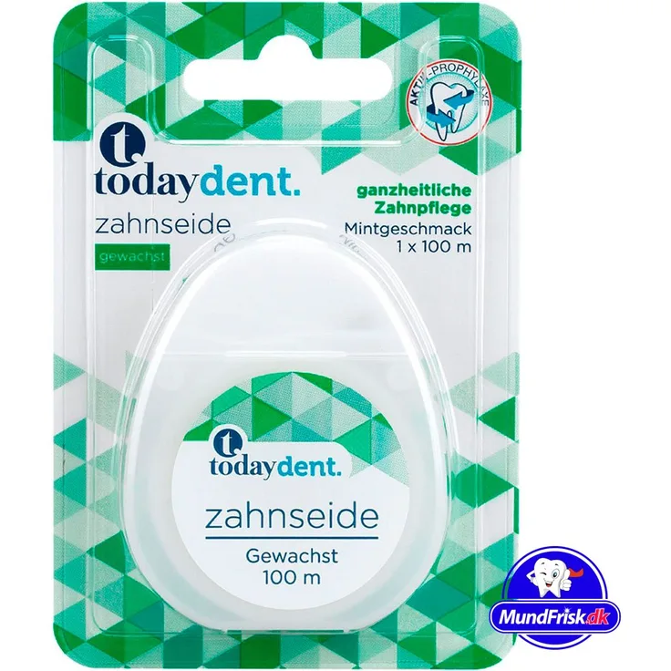 Today Dent Zahnseide gewachst mit Minzgeschmack – 100 m, gleitet leicht, entfernt Plaque, fördert die Mundgesundheit