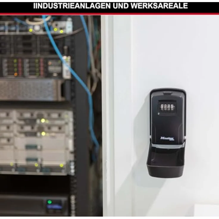 Master Lock 5430EURD, mittelgroßer Schlüsselkasten für Wandmontage, wetterfest, mit abnehmbarer Abdeckung und 4-stelligem Zahlencode – Bild 4