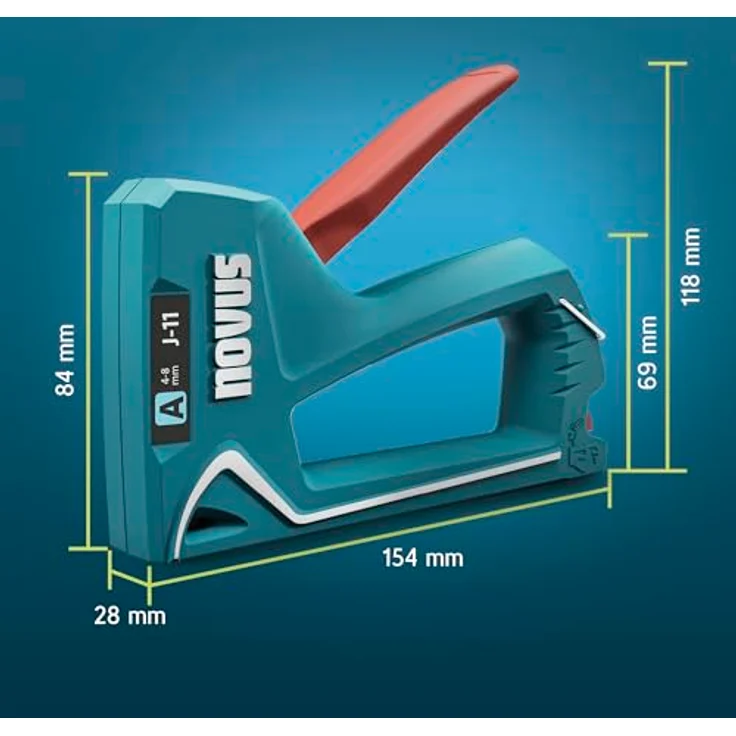 Novus Tools J-11 030-0455 Handtacker, leicht und handlich für Klammern 4-8mm, inkl. 1800 Feindrahtklammern – Bild 6