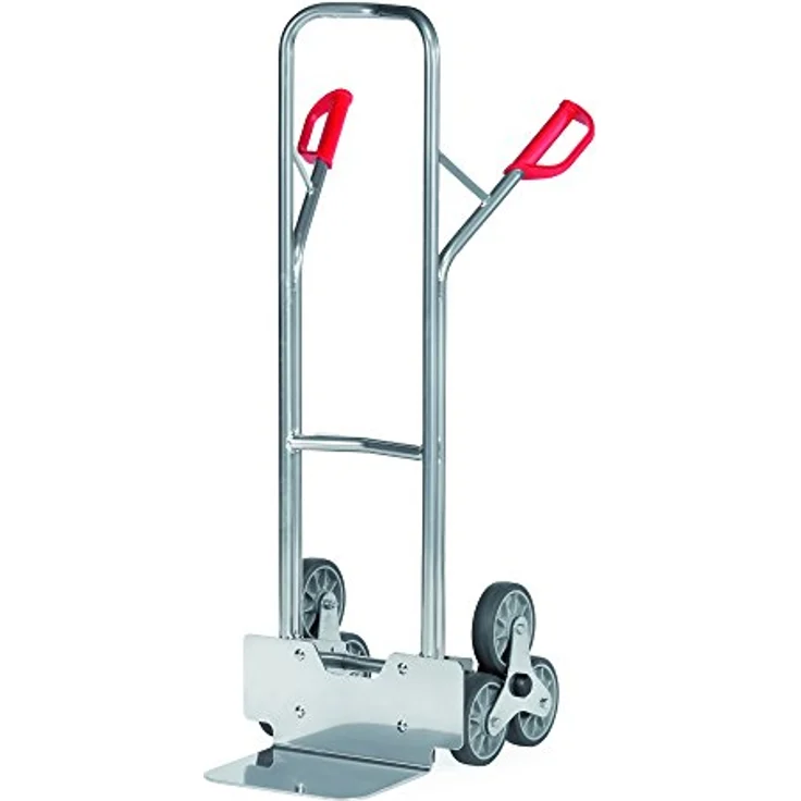 FETRA Sackkarre Alu-Treppenkarre AK1325, Aluminiumrohr mit handlichen Sicherheitsgriffen, 2 x 3-armige Rad-Sterne, 3 TPE-Räder 160 mm Ø – Bild 2