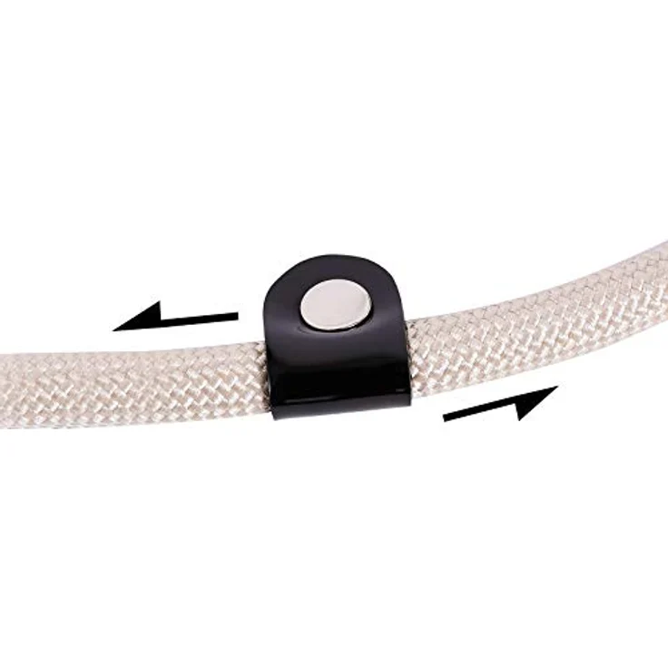 lionto Hundehalsband aus strapazierfähigem Nylon, Zugstopp Halsband für Hunde, 40 cm, 0,8 cm dick, Beige, Lederimitat mit Metallring und stufenlosem Schieber – Bild 5