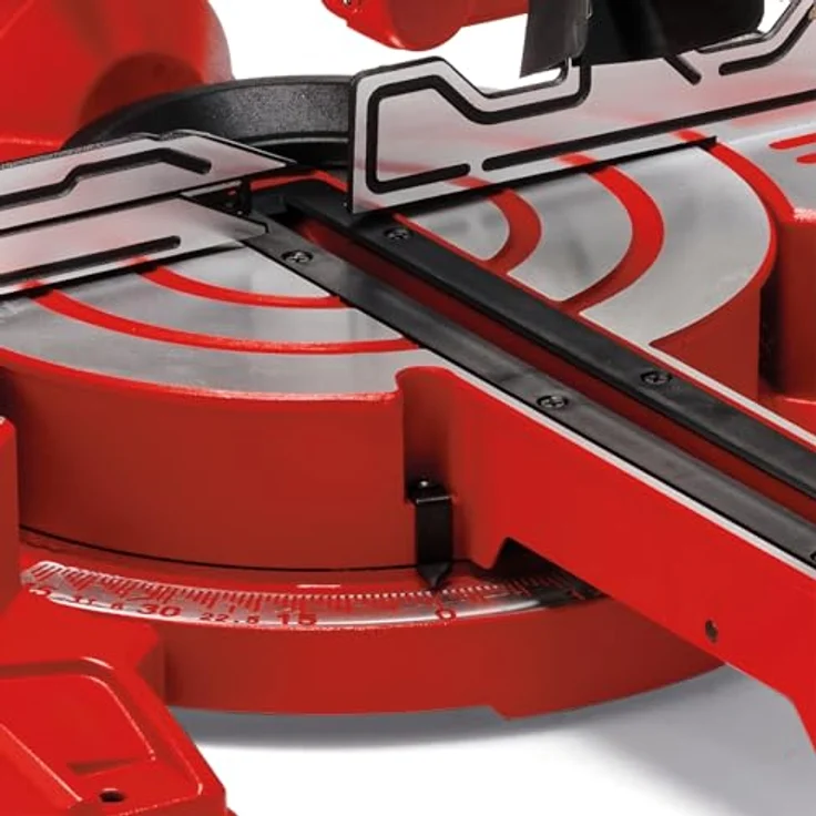 Einhell Zug-Kapp-Gehrungssäge TC-SM 216 (1.600 W, Ø216 x Ø30 mm Sägeblatt, 30.5 cm-21.5 cm Schnittbreite 90°-45°, Schnellverstellung Drehtisch, Neuheit 2020, Spindle-Lock, inkl. Hartmetall-Sägeblatt) – Bild 5