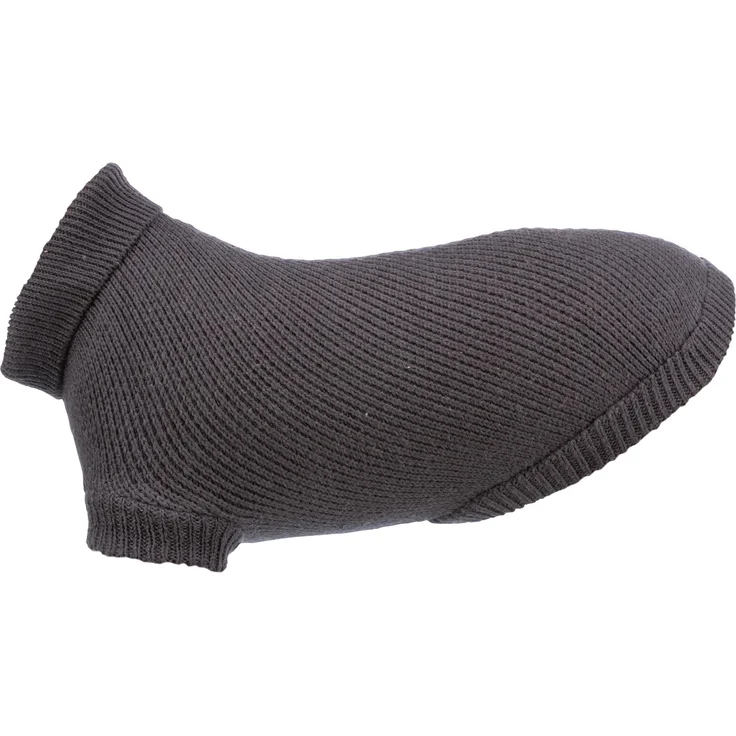 Trixie Citystyle Hundepullover Berlin, Slim-Fit in Antraciet mit Kragen und Beinschlaufen, Größe M