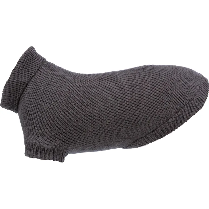 Trixie Citystyle Hundepullover Berlin, Slim-Fit in Antraciet mit Kragen und Beinschlaufen, Größe M