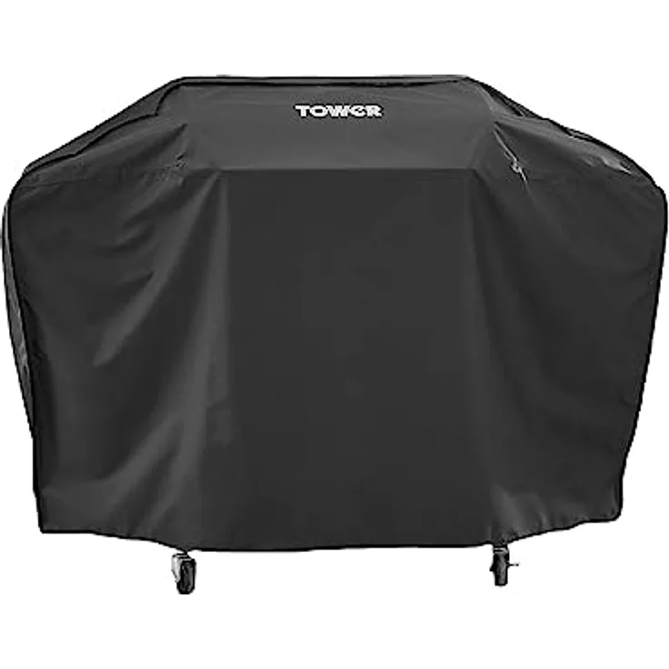 Tower T978526COV Gasgrillabdeckung mit Vier Brennern, wasserdicht und Winddicht, Schwarz