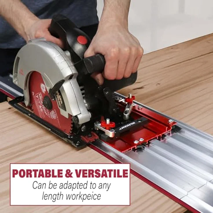 Milescraft 1409 Track Saw Guide – Führungsschiene 18,4 cm Kreissägen, 127 cm Schnittbereich, kabelgebundene und kabellose Sägen – Bild 3
