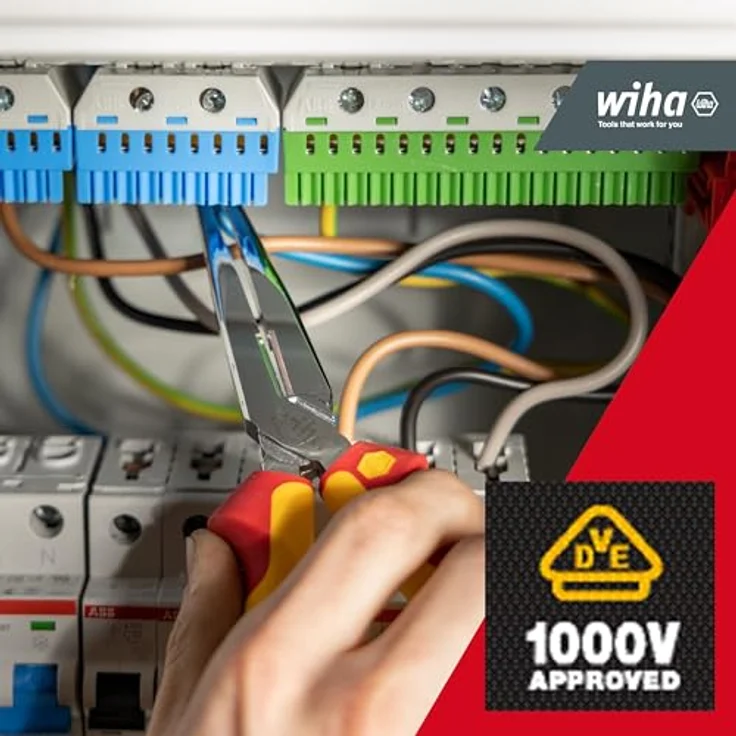 Wiha Flachrundzange Professional electric mit Schneide gerade Form (26720) 160 mm Zange für Elektriker, VDE geprüft, stückgeprüft, stabil und robust – Bild 2