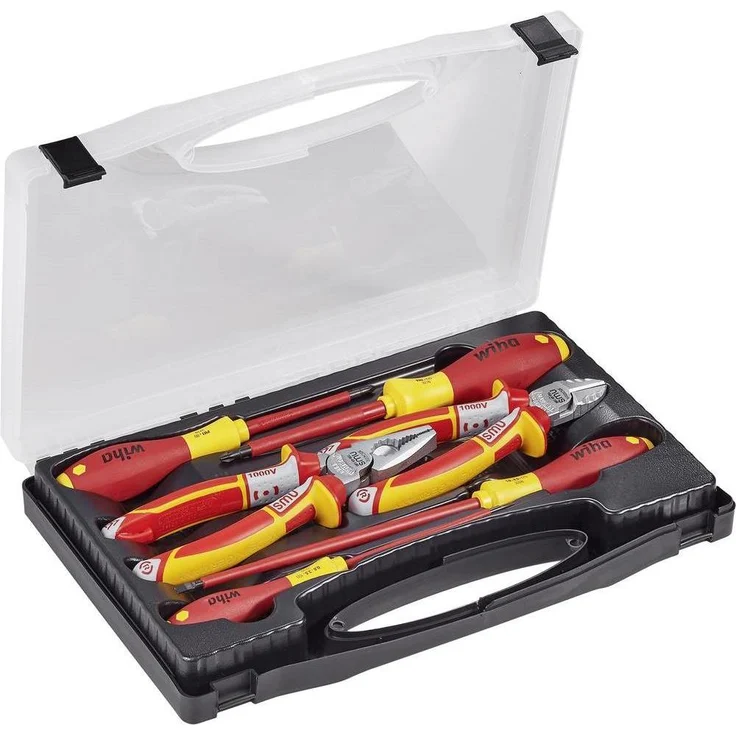 NWS Werkzeugkoffer, VDE Werkzeugset 6-teilig mit ergonomischen Soft-Griff-Handgriffen und durchgehärteten Klingen