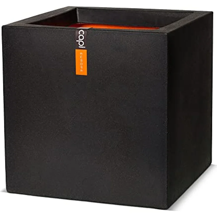 Capi Europe - Blumentopf quadratisch Smooth NL - Schwarz - Ø 30 x H 30 - Blumentopf - Übertopf - Blumenkübel - Pflanzenkübel - Für drinnen und draußen - Wetterfest - KBL902 – Bild 1