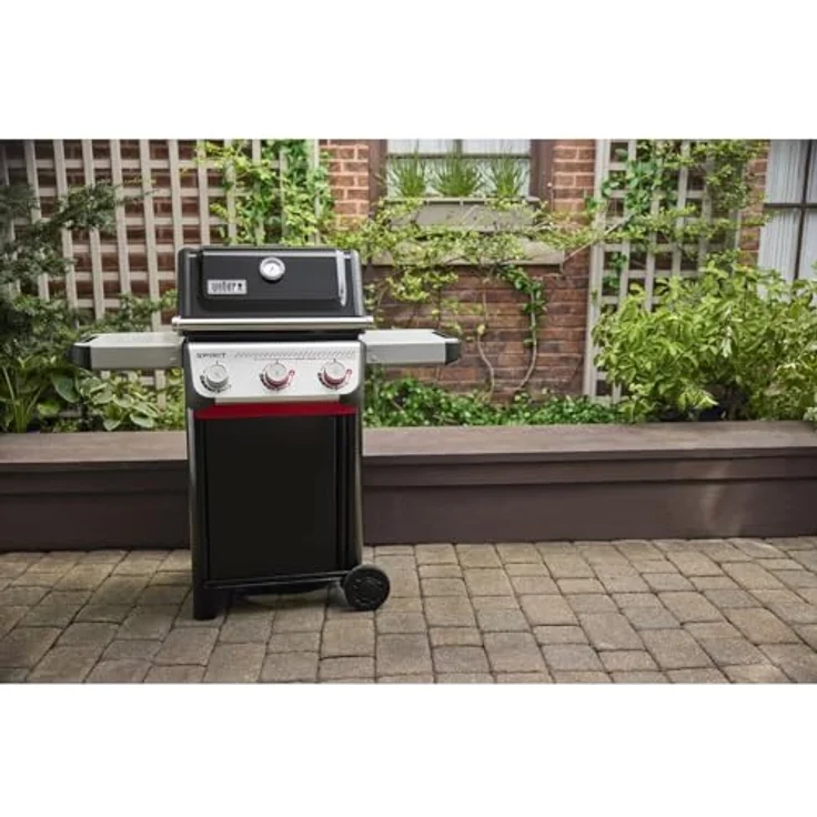 Weber Gasgrill Spirit E-325 GBS, 3 Brenner mit 9,1 kW, Grillfläche 52 x 44 cm, Edelstahl, abklappbare Seitentische – Bild 6