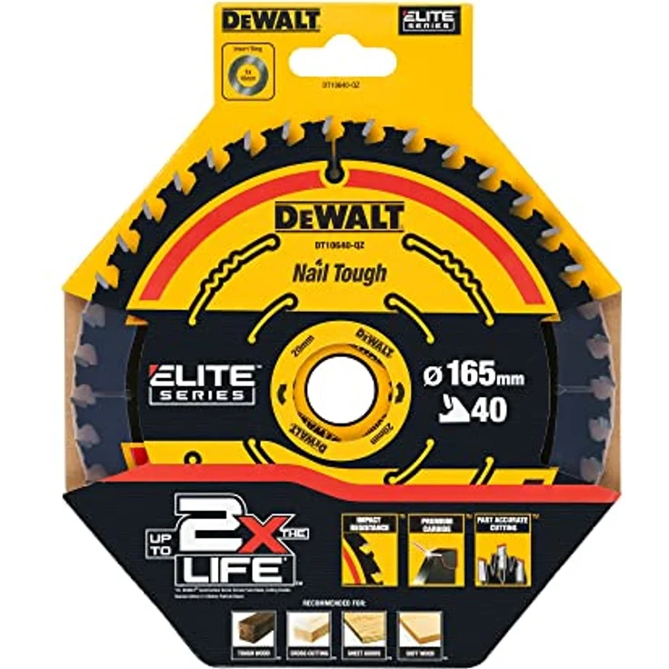 Dewalt DT10640-QZ Akku-Kreissägeblatt 165x20 40 WZ 18° für DCS391, Multi, 165 x 20 x 40T – Bild 2