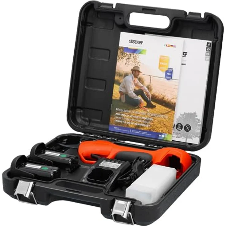STOCKER Vulcano E-30 TP, Astschere mit zwei Lithium-Ionen-Batterien, 30 mm Schnittkapazität, ergonomisches Design, inklusive Wartungskit und Koffer – Bild 4