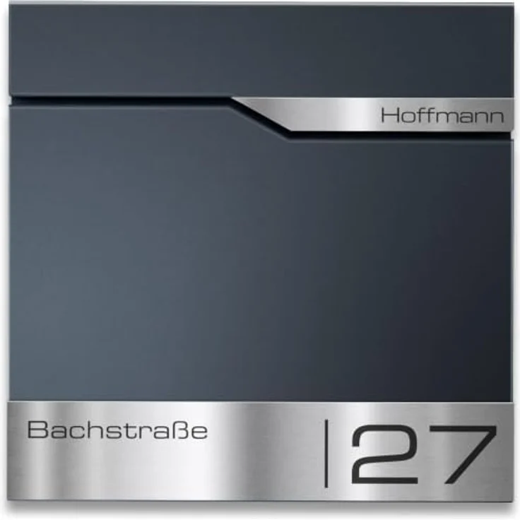 Metzler® Briefkasten Anthrazit, Wandbriefkasten mit Zeitungsfach, personalisierbar mit Lasergravur, rostfreies Edelstahl-Namensschild, 10 Jahre Ersatzteilversorgung – Bild 1
