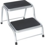 Bo-Camp Trittleiter Trittstufe Wohnwagen Einstieg Tritt, Doppeltrittstufe Stahl Reise Camping, mit gummierte Anti-Rutsch-Oberfläche, leicht und transportabel