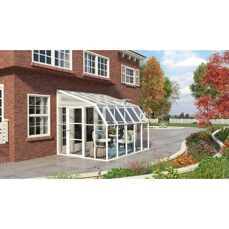 Palram - Canopia Gewächshaus Sun Room, BxTxH: 257 x 322 x 266 cm, 3 mm Wandstärke, lebenslang widerstandsfähige Wandpaneele, weiß