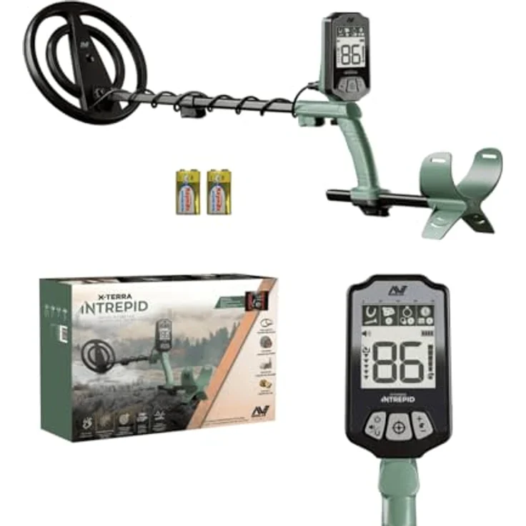 Minelab X-Terra Intrepid, Metalldetektor mit 10-Zoll wasserdichter Spule, Pinpoint-Modus und LCD-Display – Bild 1