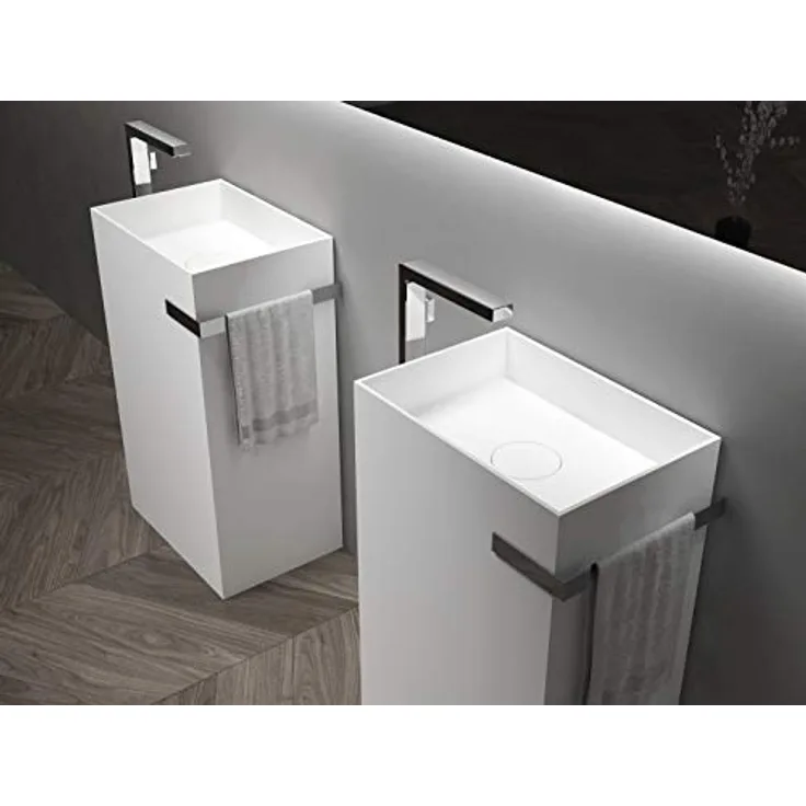 Bernstein Standwaschbecken TWZ312 aus Mineralguss - Freistehend mit integriertem Handtuchhalter - 50 x 35 x 85 cm - Farbe wählbar - Preisvergleich