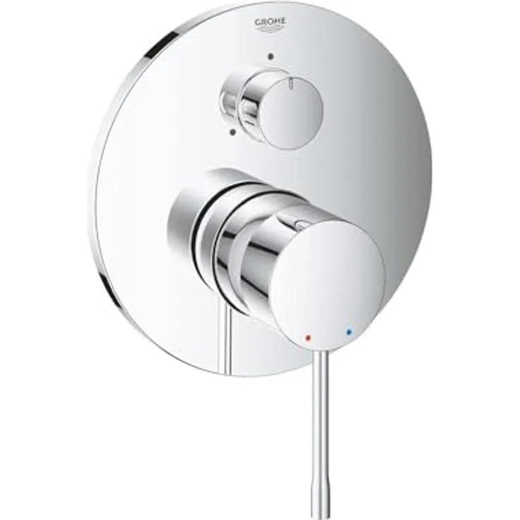 GROHE Essence Duscharmatur für 3 Verbraucher, Einhebel-Mischbatterie mit Metallhebel, langlebige GROHE StarLight Oberfläche, chrom, für Rapido SmartBox, 24092001