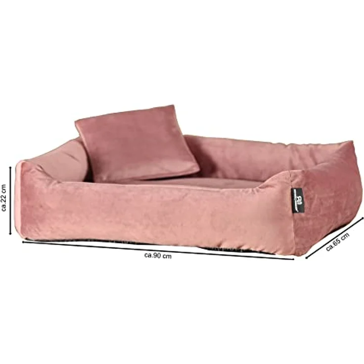 Rohrschneider Hundebett Kuschelsofa Hund Weich + Hundekotbeutelset (L, Rosé) - Nestcharakter, Trendfarben und Antirutschstoff – Bild 4