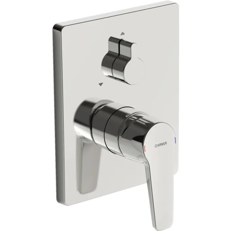 Hansa Badarmatur HANSAPOLO Fertigmontageset für Wanne/Brause, Drehumsteller, Unterputz, Chrom 80609093