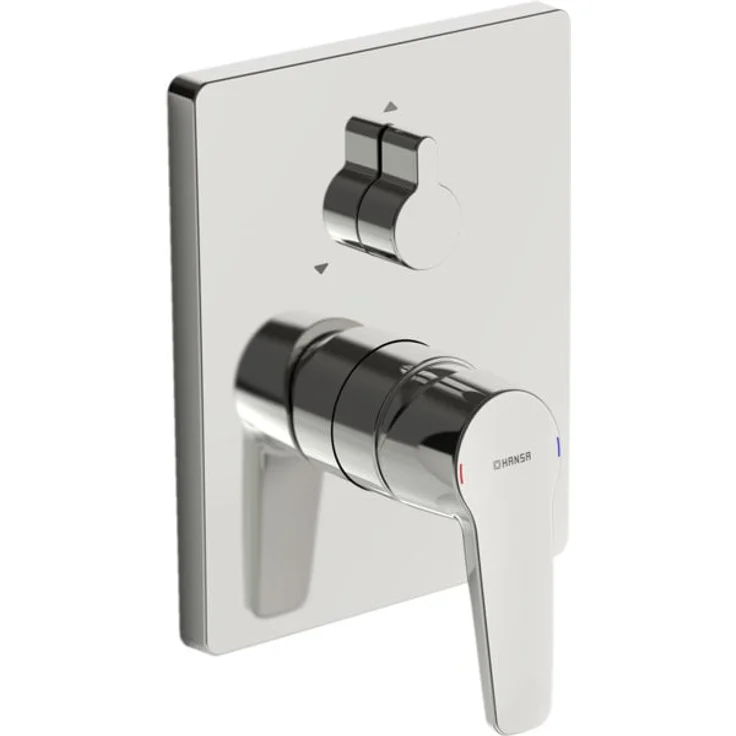 Hansa Badarmatur HANSAPOLO Fertigmontageset für Wanne/Brause, Drehumsteller, Unterputz, Chrom 80609093