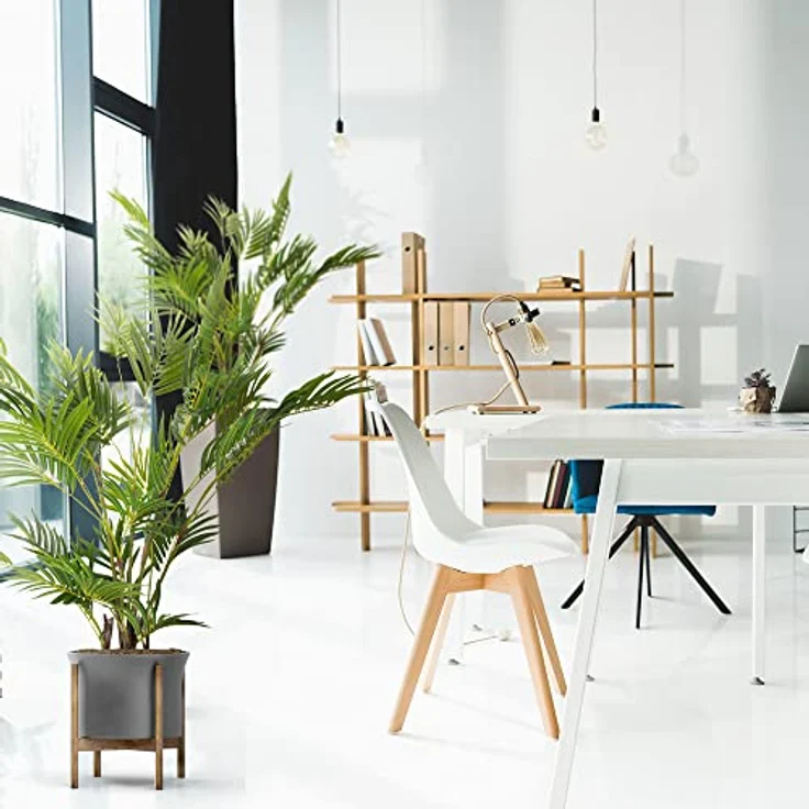 hjh OFFICE Kunstpflanze Areca I Höhe 120 cm Grün Deko Goldfruchtpalme pflegeleicht Zimmerpalme künstlich, 871010 – Bild 5