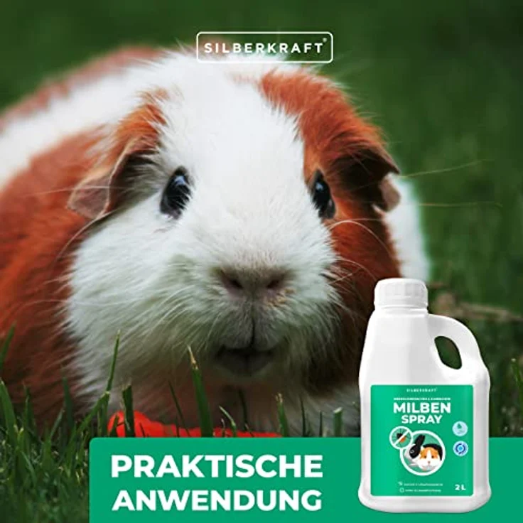 Silberkraft Milbenspray, hochwirksames Milbenmittel für Meerschweinchen, Hamster & Nager, 2000 ml, Sofort- & Langzeitschutz, made in Germany – Bild 4