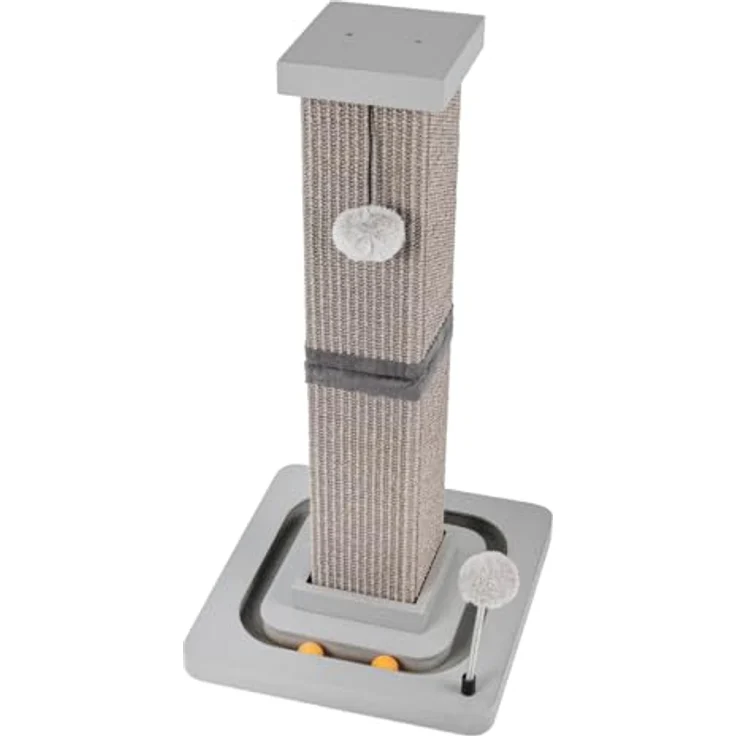 CanadianCat Company | Kratzstamm für Katzen - Karlo - mit interaktivem Spielzeug | selbstbeschäftigung | Ø14cm Kratzsäule | ca. 33 x 33 x 67 cm – Bild 4