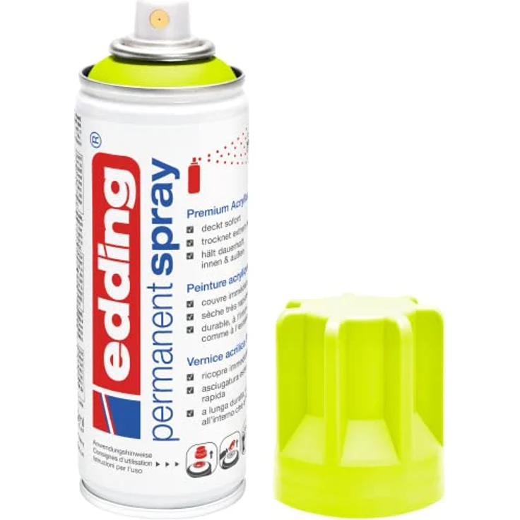 edding Sprühfarbe 5200, 200 ml, Permanentspray in Seidenmatt, wasserfest und lichtecht für Glas, Holz, Kunststoff und mehr – Bild 1